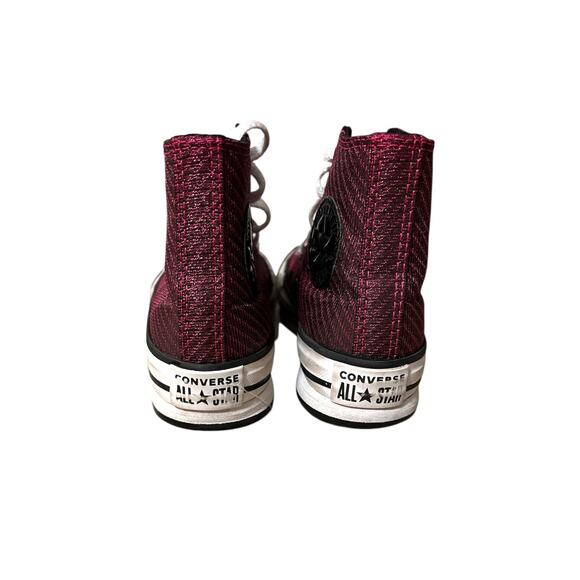 Converse all star chuck taylor high tops youth size 13 purple pink shiny. - Picture 4 of 7